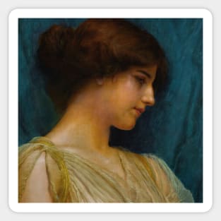 Study of a Girl's Head by John William Godward Sticker